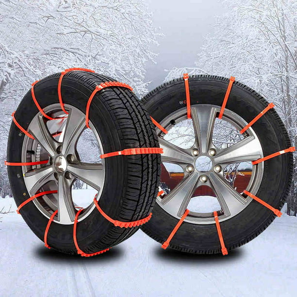 Jeremywell 10 PCS Emergency Anti-Skid Mud Snow Survival Traction Multi-Function Car Tire Chains Security Chains for Car Truck SUV Emergency Winter Driving Universal Tire Cable Belts 